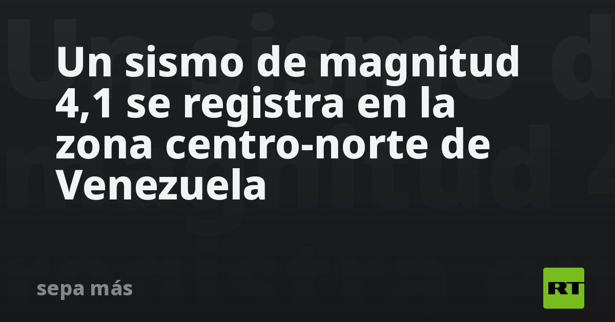 Un Sismo De Magnitud 4,1 Se Registra En La Zona Centro-norte De ...