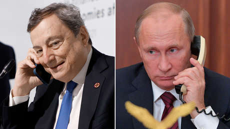 Vladímir Putin habla por teléfono con el primer ministro italiano Mario Draghi sobre la crisis de Ucrania