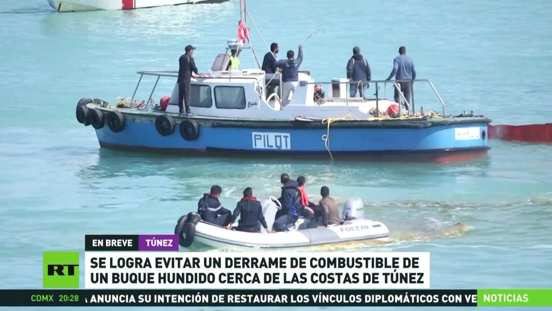 Logran evitar un derrame de combustible en el buque hundido cerca de las costas de Túnez