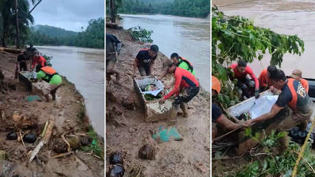 Un niño filipino sobrevive a un deslizamiento de tierra, escondiéndose en una nevera durante la tormenta tropical