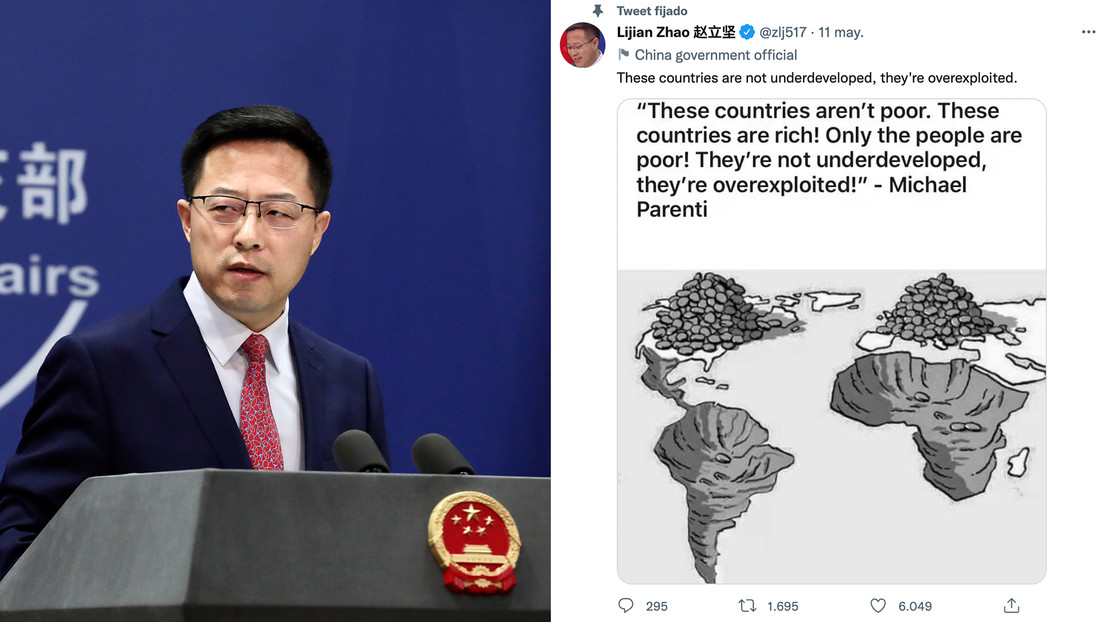 "Estos países no son subdesarrollados": portavoz de la Cancillería china publica una caricatura sobre la política colonialista de Occidente