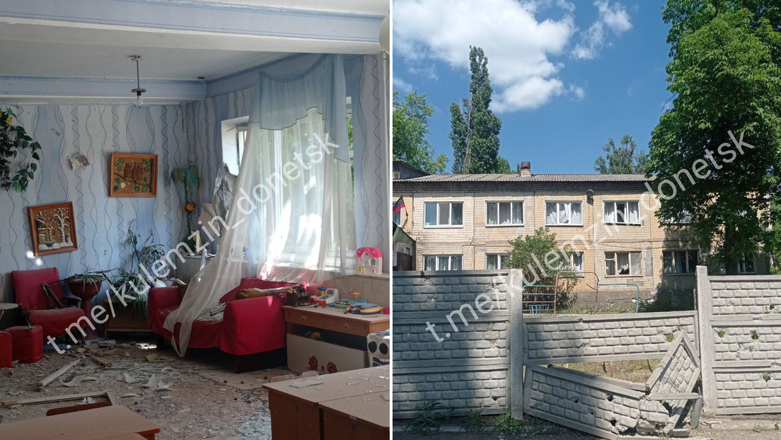 Un jardín de infancia en Donetsk es alcanzado por un ataque de artillería del Ejército ucraniano (FOTOS)