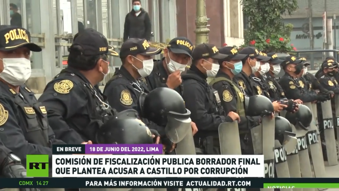 Comisión de Fiscalización de Perú publica el borrador final que plantea acusar a Castillo por corrupción