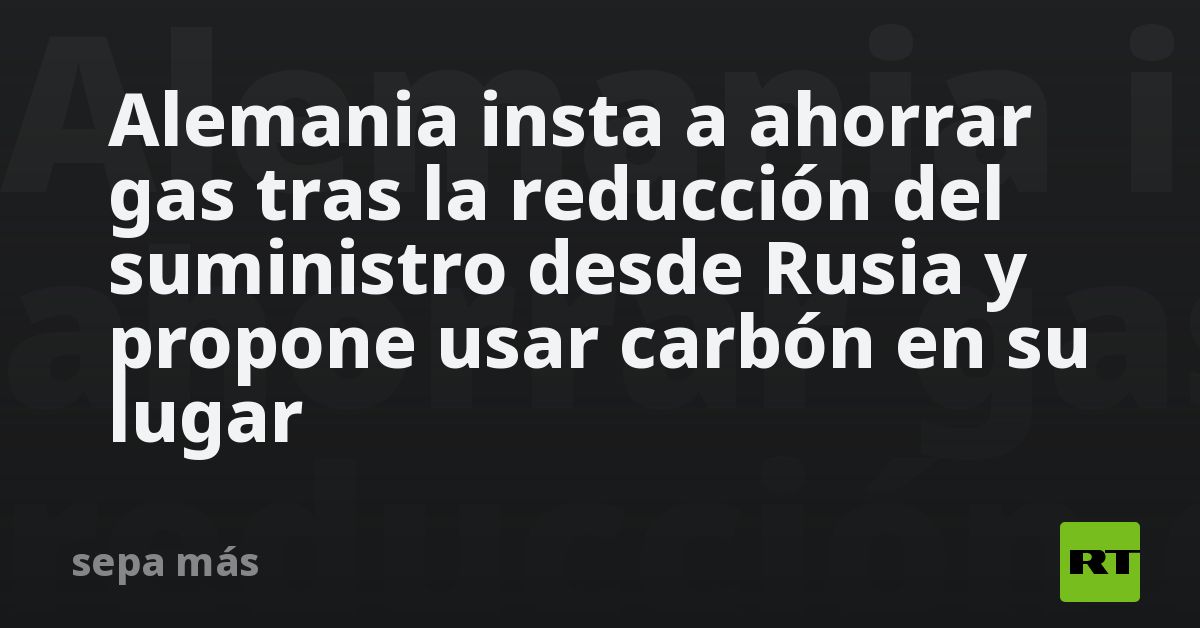 Alemania insta a ahorrar gas tras la reducción del suministro desde ...