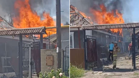 VIDEO: Rescatan a un niño de un edificio en llamas tras un ataque ucraniano en Donbass