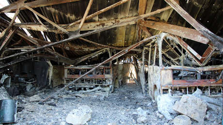 Video del momento en que Ucrania bombardea la unidad de rescate de minas de Donetsk y provoca un incendio