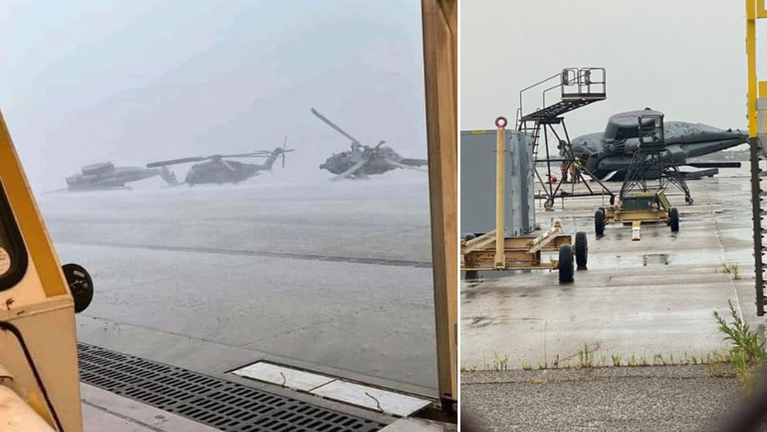 Una fuerte tormenta arrasa con al menos 10 helicópteros de la Armada de EE.UU. desplegados en una base naval