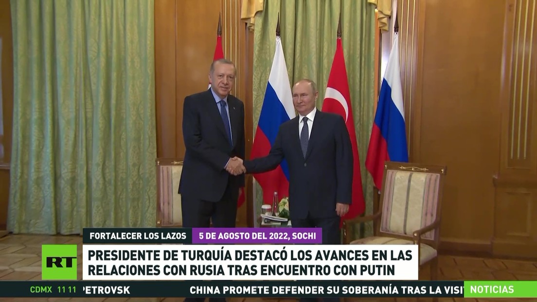 El presidente de Turquía destacó los avances en las relaciones con Rusia tras el encuentro con Putin