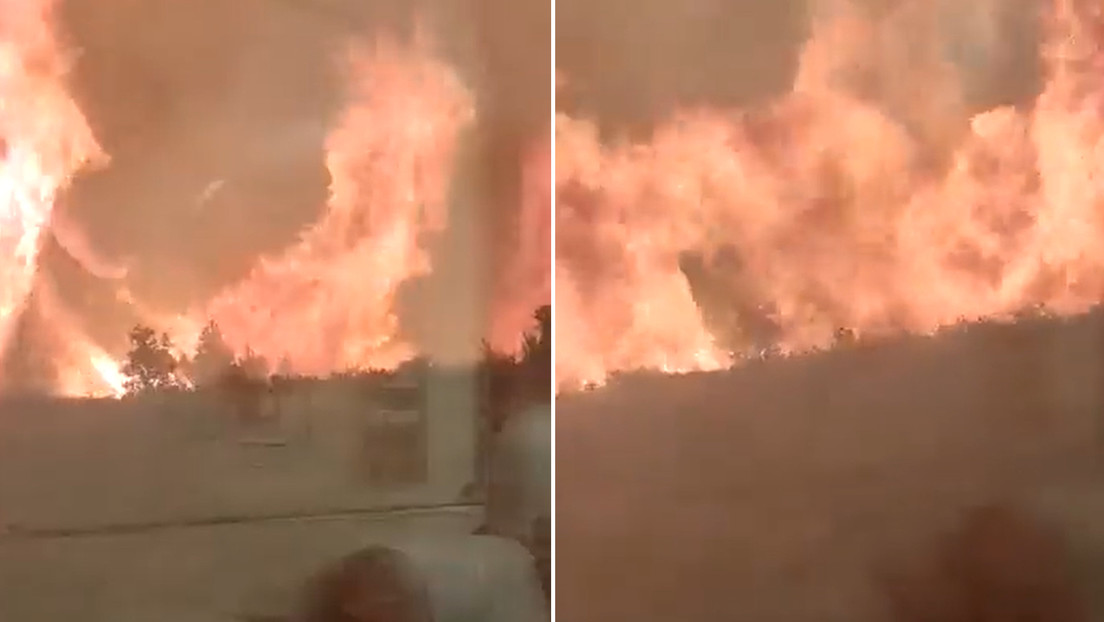 VIDEOS: Pasajeros rompen las ventanas al intentar escapar de un tren rodeado por las llamas de un incendio forestal en España