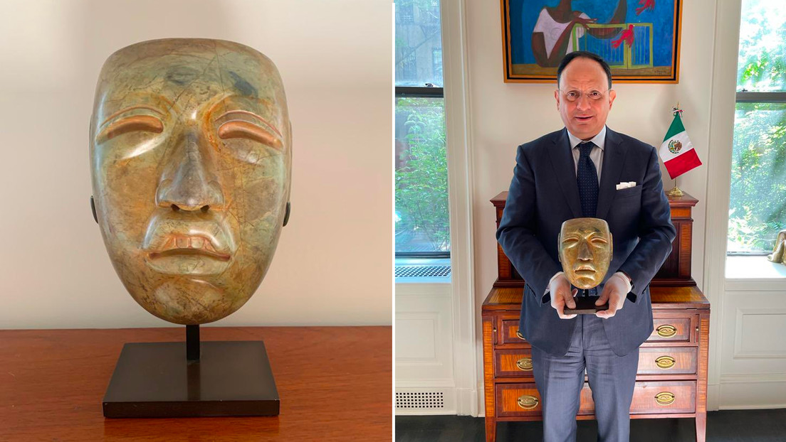 FOTOS: Una máscara olmeca de unos 1.500 años de antigüedad será repatriada a México