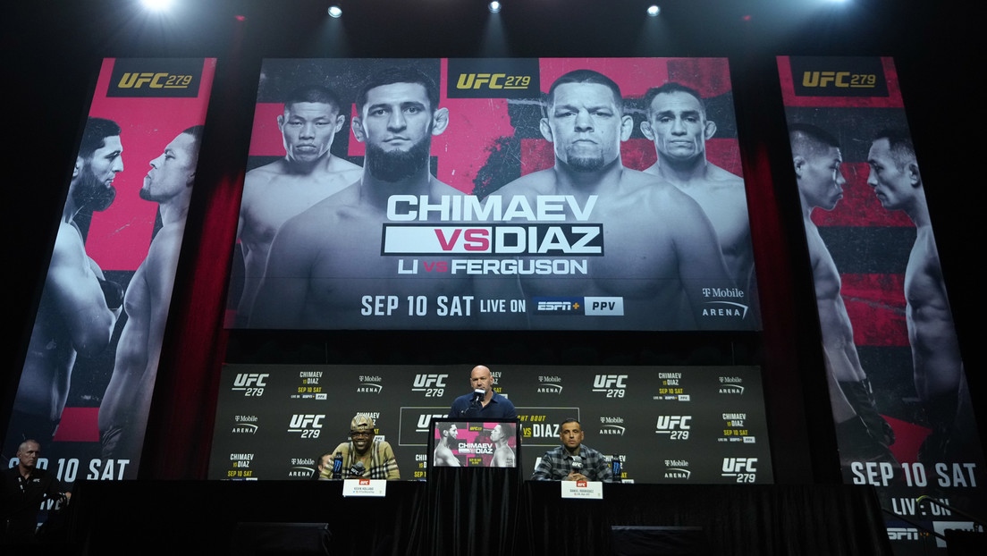 Peleadores del UFC 279 protagonizan una trifulca en los camerinos durante la rueda de prensa previa al evento