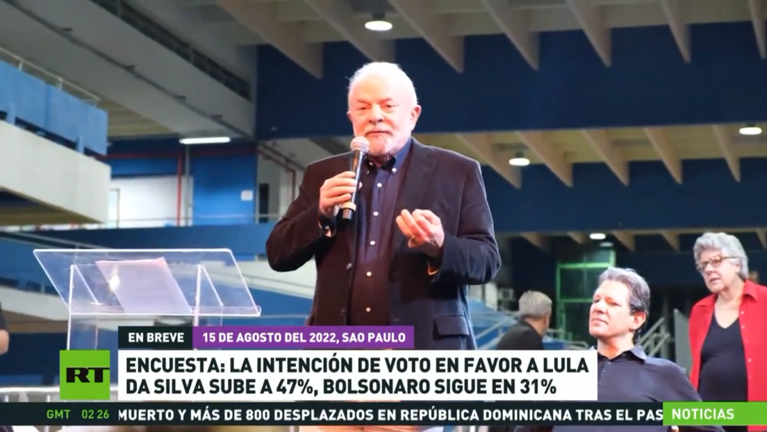 Encuesta: la intención de voto en favor de Lula da Silva sube hasta el 47 %, mientras que Bolsonaro se mantiene en el 31 %