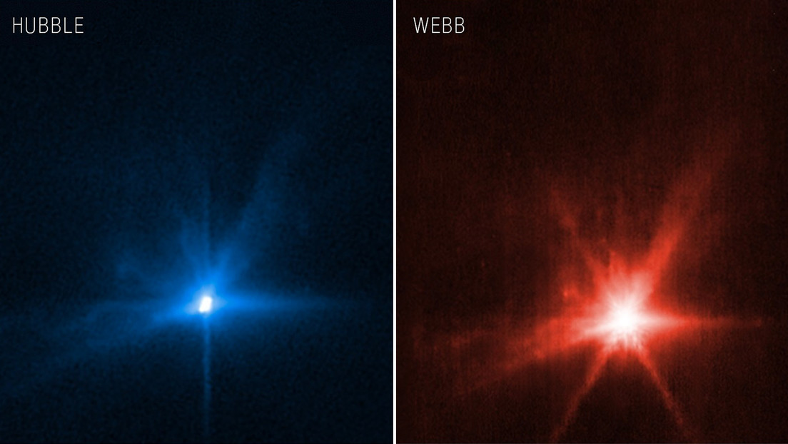 La NASA revela las primeras fotos del 'colorido' impacto de su sonda 'kamikaze' contra un asteroide