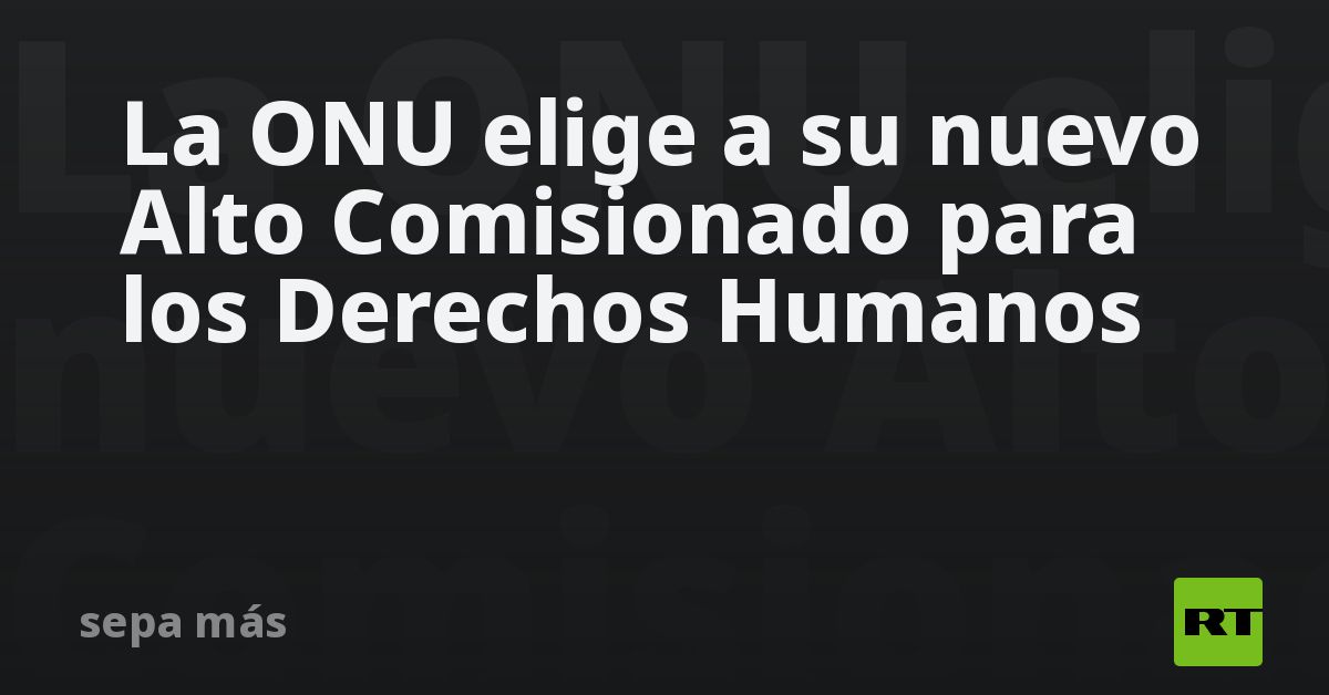 La ONU elige a su nuevo Alto Comisionado para los Derechos Humanos - RT