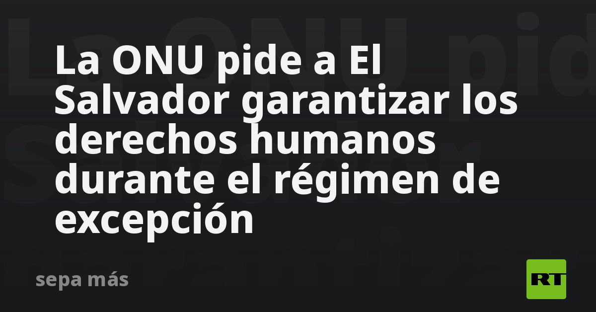 La ONU pide a El Salvador garantizar los derechos humanos durante el ...