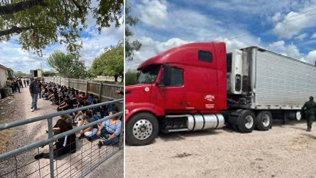 Rescatan a 84 migrantes en un camión con remolque cerca de la frontera entre EE.UU. y México