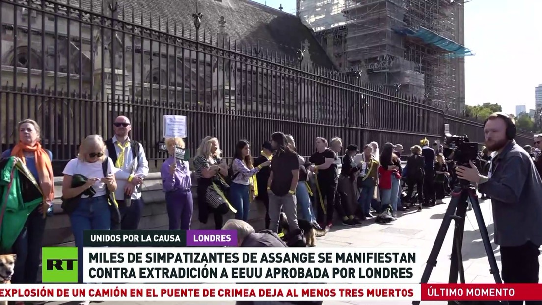 Miles de simpatizantes de Assange se manifiestan contra su extradición a EE.UU. aprobada por Londres