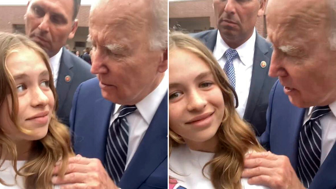 VIDEO: Biden apoya las manos en los hombros de una adolescente y le dice: "Nada de chicos serios hasta los 30"