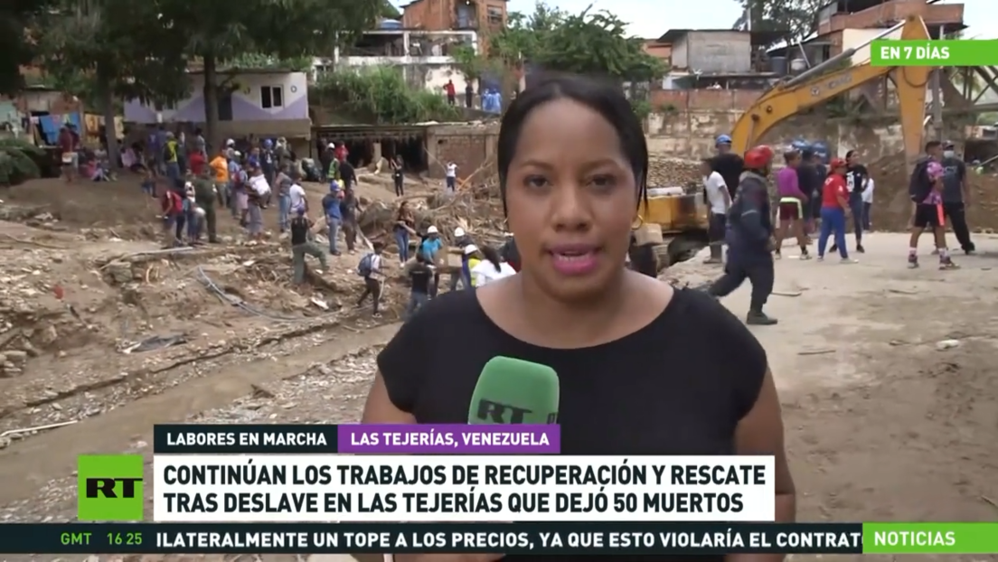 Continúan en Venezuela las labores de rescate tras el deslave que dejó 50 muertos