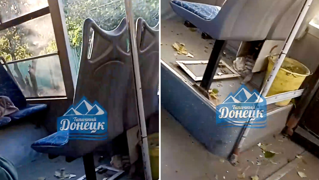 Un proyectil ucraniano impacta cerca de un autobús con pasajeros en Donetsk (VIDEO)