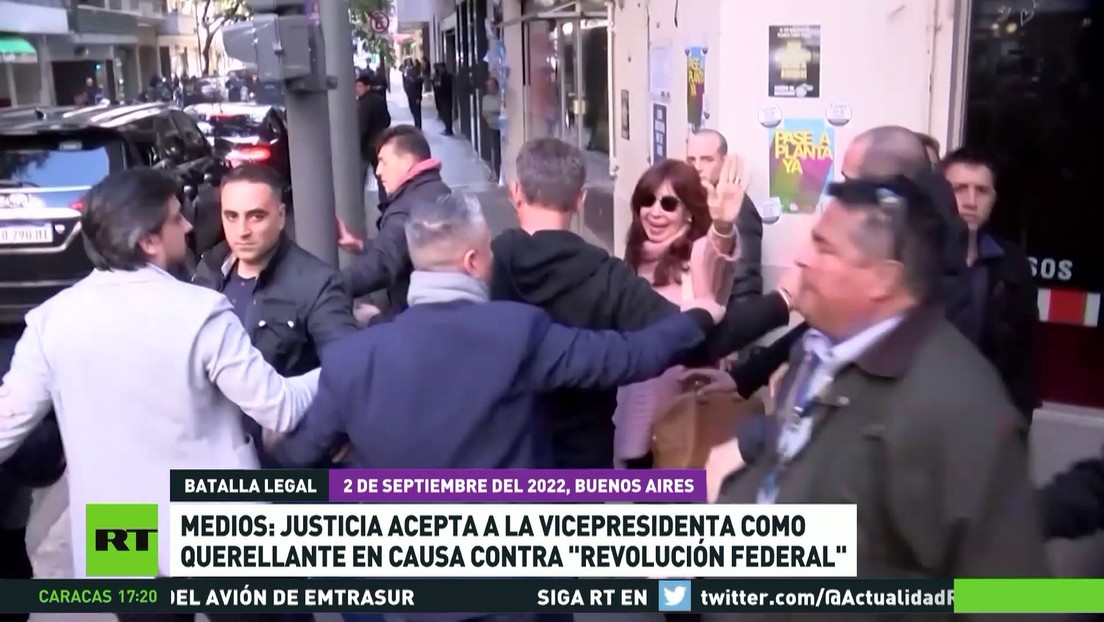 Reportan que la Justicia argentina aceptó a la vicepresidenta como querellante en causa contra 'Revolución Federal'