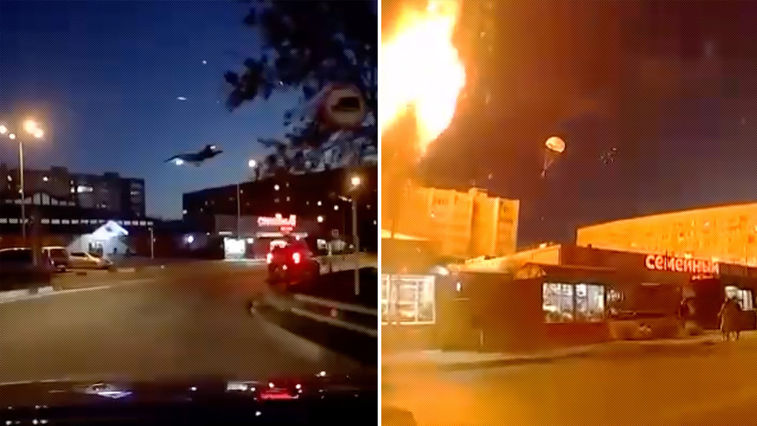 VIDEO: Nuevas imágenes del momento del siniestro de un avión militar en una zona residencial en Rusia