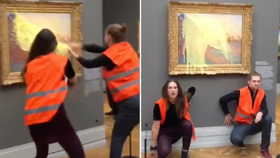 Activistas arrojan puré de patatas a un cuadro de Monet valorado en casi 111 millones de dólares (VIDEO)
