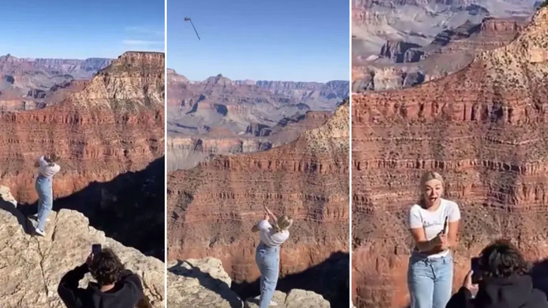 Una 'influencer' enfrenta cargos por lanzar una bola y un palo de golf al Gran Cañón (VIDEO)