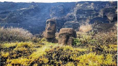Un incendio forestal causa daños "irreparables" en los moáis de la Isla de Pascua (FOTOS)
