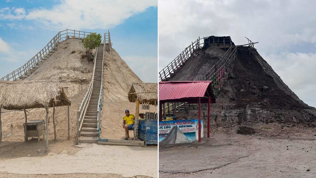 Colapsa parte del volcán del Totumo por las fuertes lluvias en Colombia