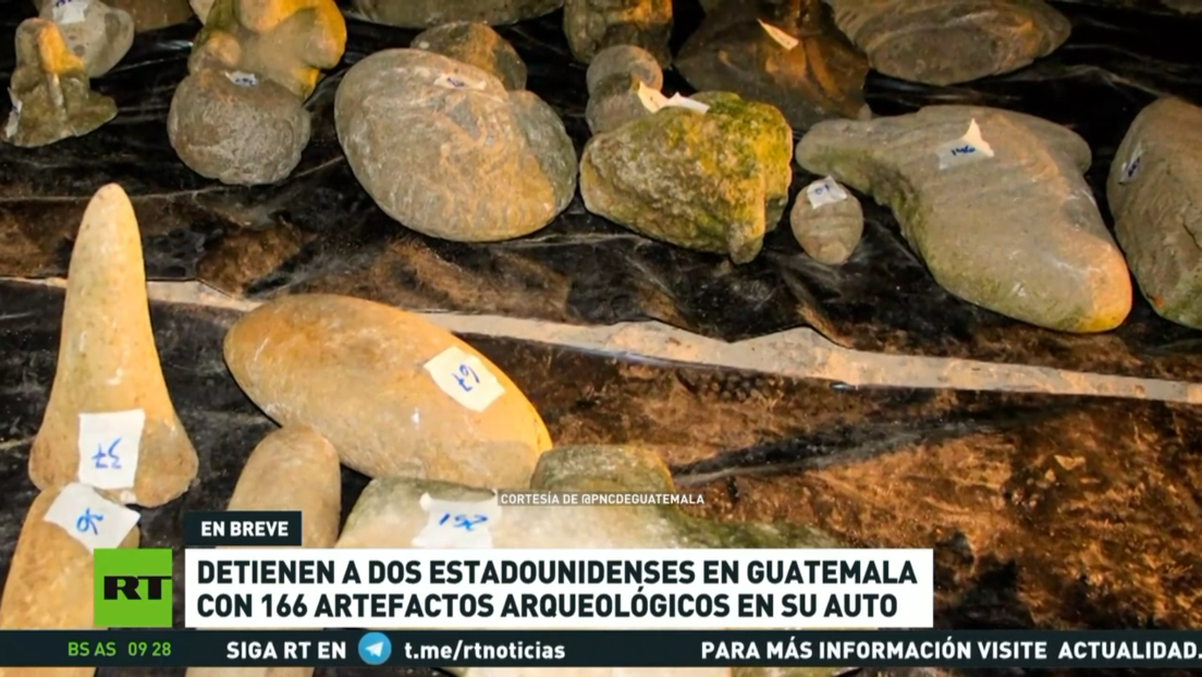Detienen a dos estadounidenses en Guatemala con 166 objetos arqueológicos en su automóvil