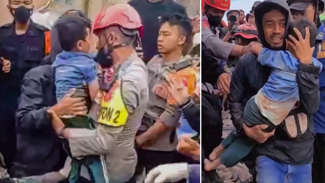 VIDEO: Rescatan con vida a un niño tras más de dos días bajo los escombros del sismo en Indonesia