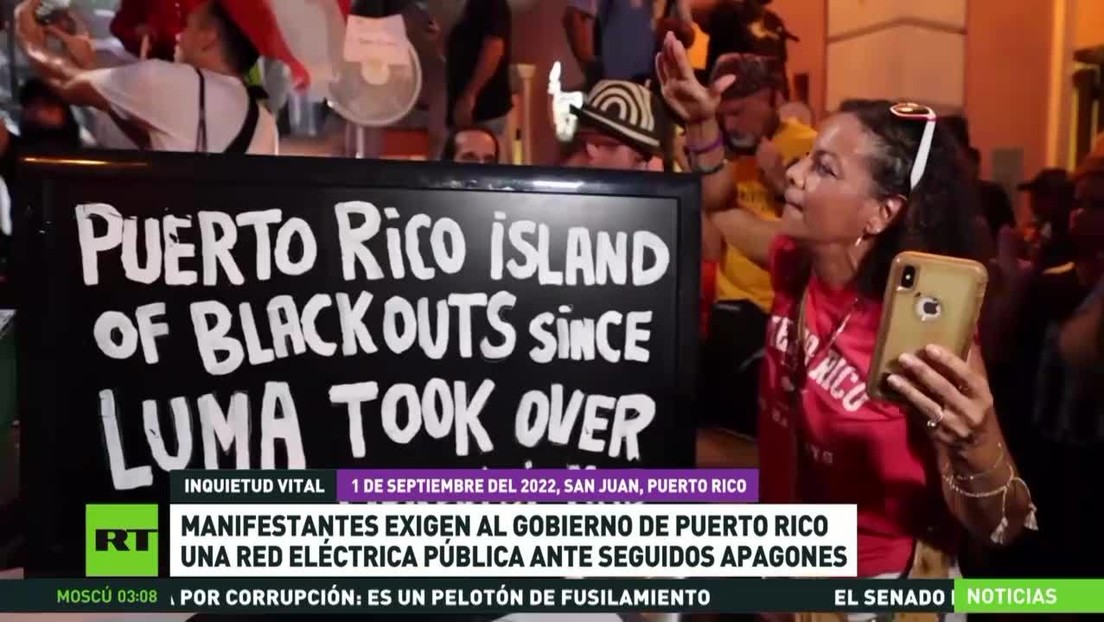 Manifestantes exigen al Gobierno de Puerto Rico una red eléctrica pública ante los apagones constantes