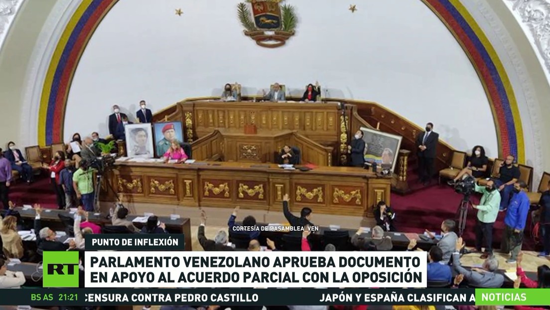 Parlamento venezolano aprueba resolución en apoyo al acuerdo parcial con la oposición
