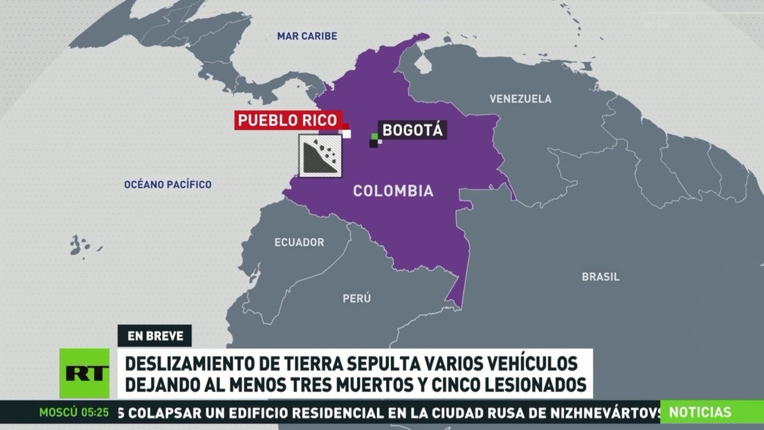 Deslizamiento de tierra deja al menos 3 muertos en el departamento colombiano de Risaralda