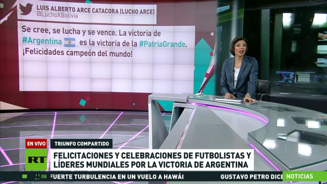 Felicitaciones y celebraciones de futbolistas y líderes mundiales por la victoria de Argentina