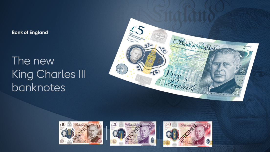 Revelan cómo serán los nuevos billetes en el Reino Unido con el rey Carlos III