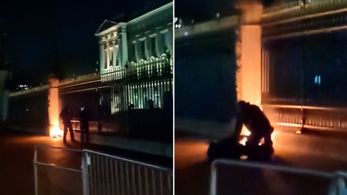 Detienen a un hombre tras iniciar un "pequeño incendio" en el Palacio de Buckingham (VIDEO)