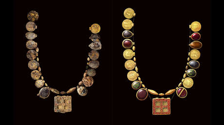 Descubren un inigualable collar de 1.300 años en Inglaterra