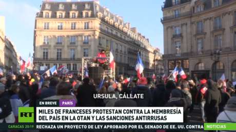 Miles de franceses protestan contra la membresía del país en la OTAN y las sanciones antirrusas