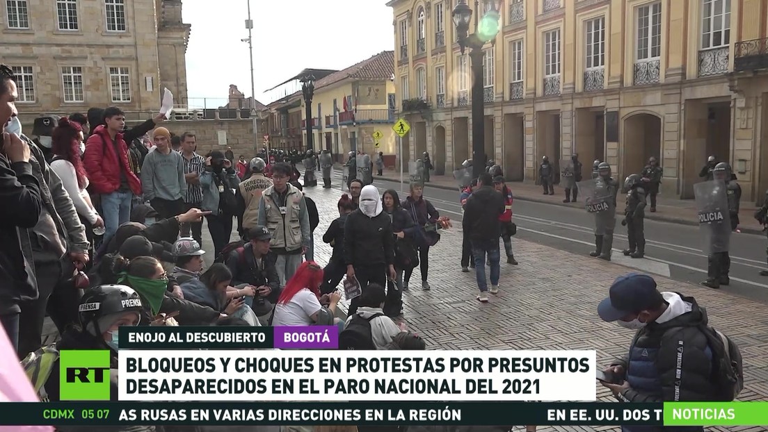 Bogotá: Bloqueos y choques en protestas por presuntos desaparecidos en el paro nacional del 2021
