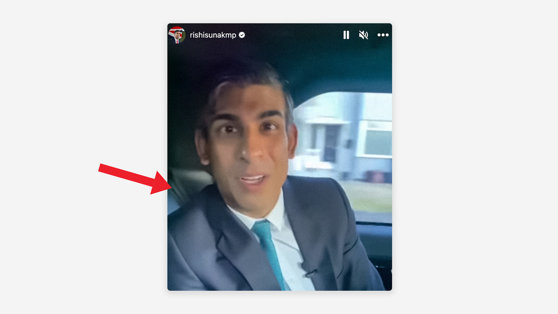 Sunak publica un video en el que viaja en coche sin usar el cinturón de seguridad (VIDEO)