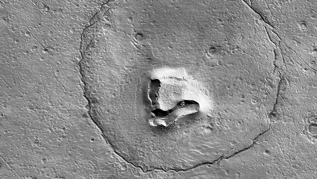 FOTO: Un 'oso marciano' mira directamente al orbitador de la NASA