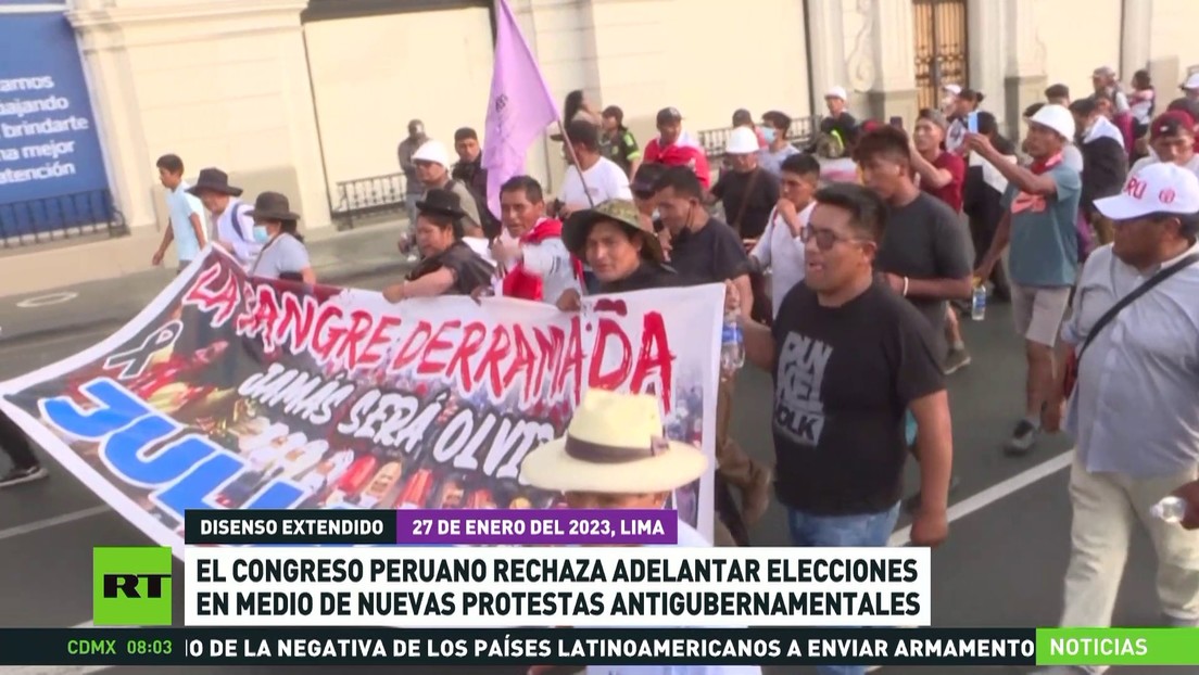 El Congreso peruano rechaza adelantar elecciones en medio de nuevas protestas antigubernamentales
