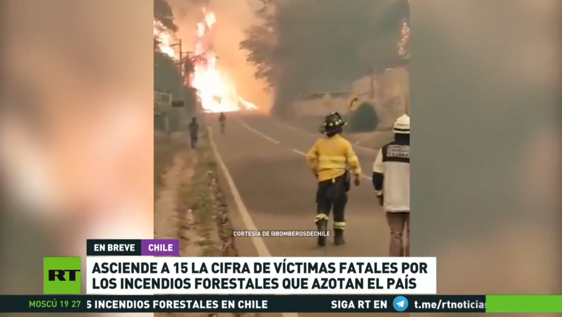 Asciende a 15 la cifra de víctimas mortales por los incendios forestales en Chile