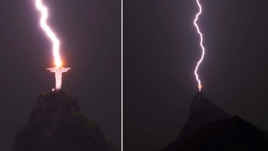 FOTO: Un rayo impacta en el monumento del Cristo Redentor en Río de Janeiro