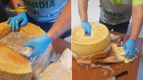 Hallan cocaína valorada en 20 millones de euros escondida en queso parmesano en Italia