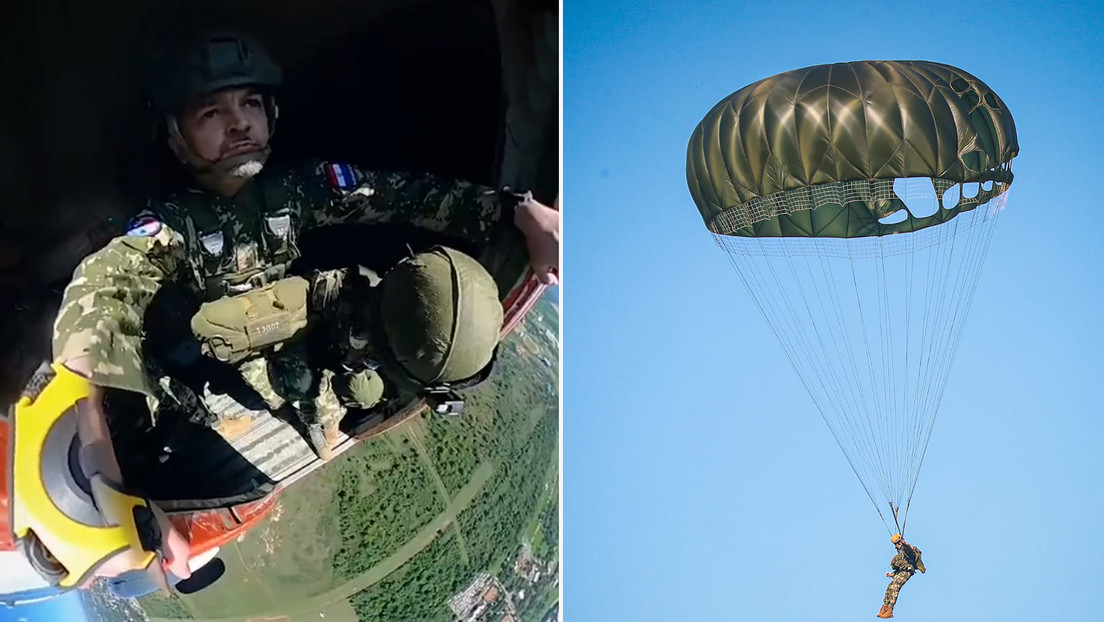 VIDEO: El presidente de Paraguay salta de un avión en paracaídas