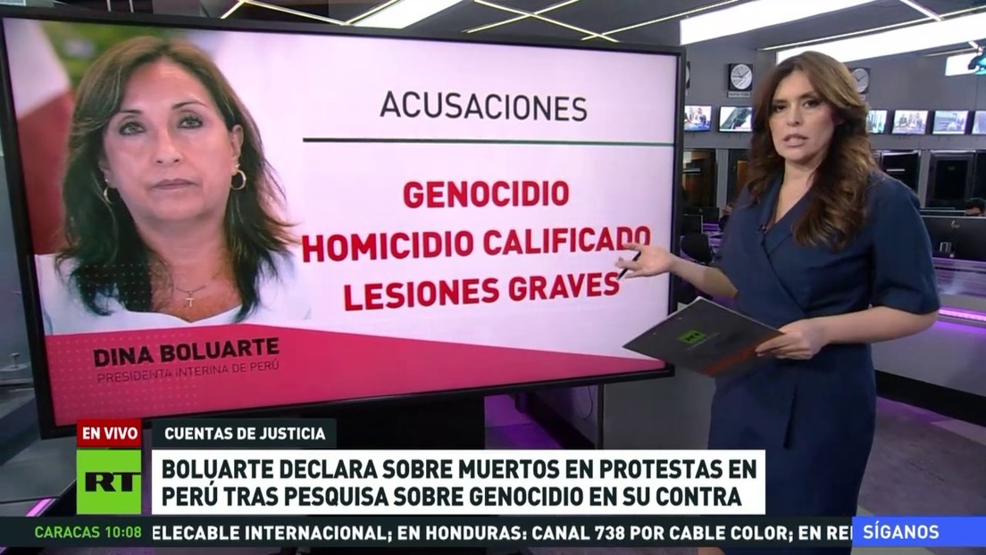 Dina Boluarte declara sobre los muertos en las protestas en Perú tras pesquisa por genocidio en su contra