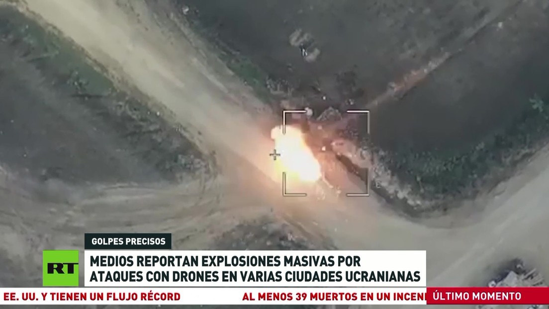 Medios reportan explosiones masivas por ataques con drones en varias ciudades ucranianas